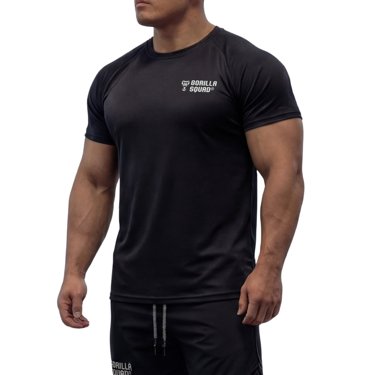 吸汗速乾ドライメッシュ トレーニングTシャツ タイトめ(ロゴ小)