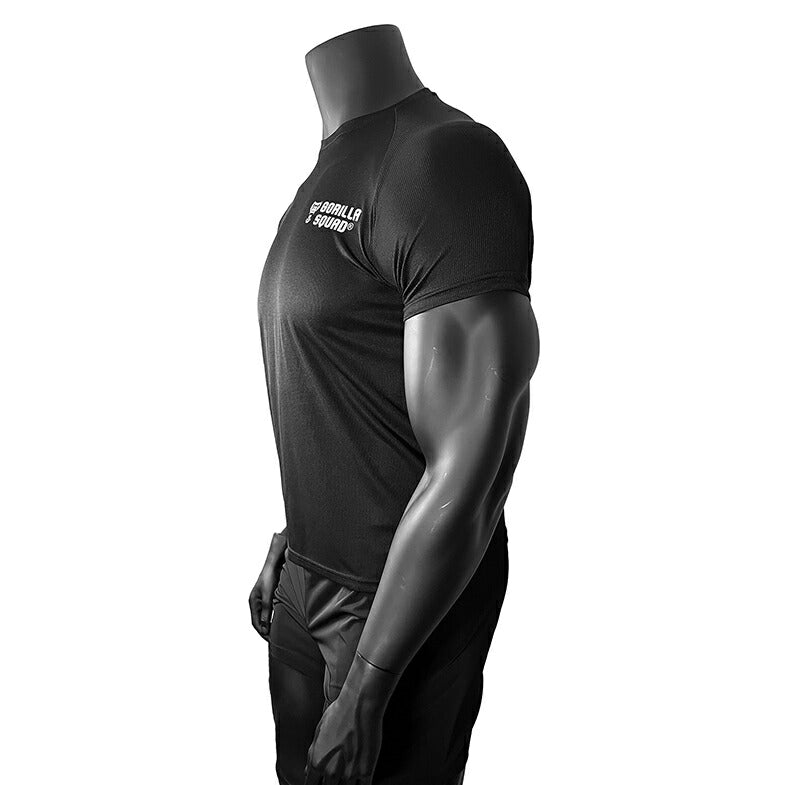 吸汗速乾ドライメッシュトレーニングT-シャツ半袖TシャツスポーツジムウェアフィットネスショートスリーブTシャツメンズ男性筋トレグッズプレゼント送料無料GORILLASQUADゴリラスクワッド