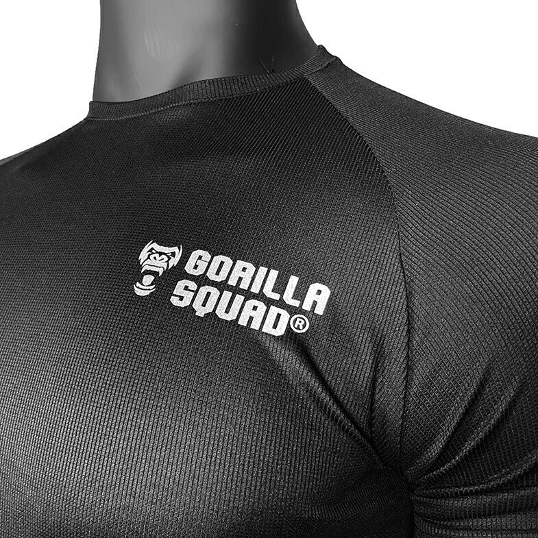 吸汗速乾ドライメッシュトレーニングT-シャツ半袖TシャツスポーツジムウェアフィットネスショートスリーブTシャツメンズ男性筋トレグッズプレゼント送料無料GORILLASQUADゴリラスクワッド