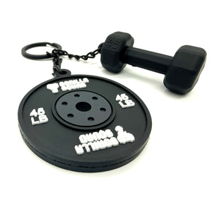 ウエイトプレート＆ダンベル型キーチェーン