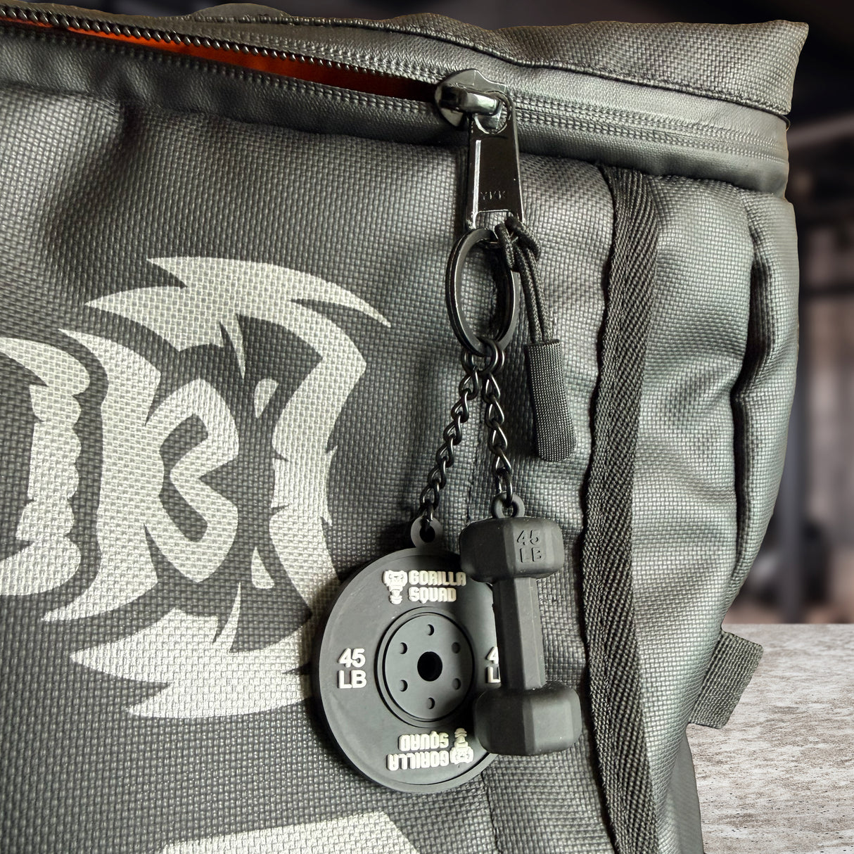 ウエイトプレート＆ダンベル型キーチェーン
