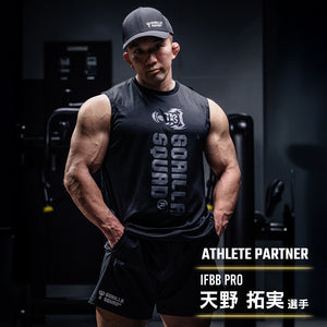 吸汗速乾ドライノースリーブ（ロゴ大縦）