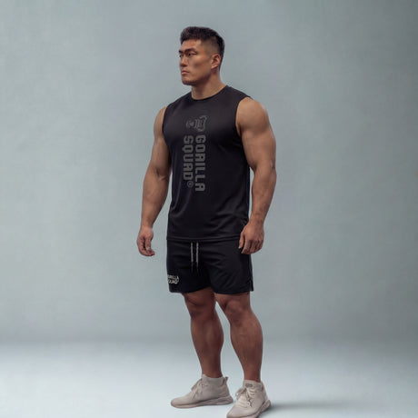 吸汗速乾ドライノースリーブ（ロゴ大縦）